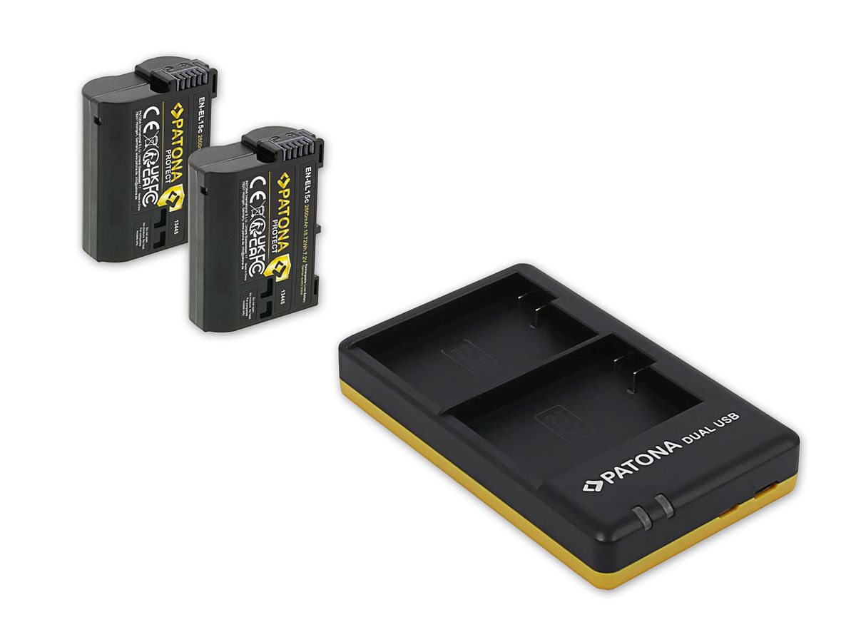 Patona LP-E6P Set Chargeur + 2 Batterie
