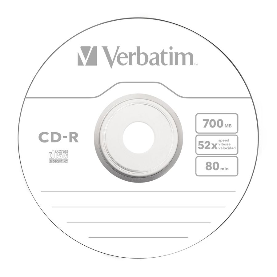 Verbatim CD-R Spindle 700MB 52x 100 Pack