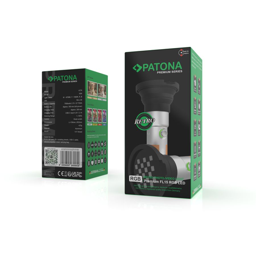 Patona FL15 RGB LED Retro-Videoleuchte