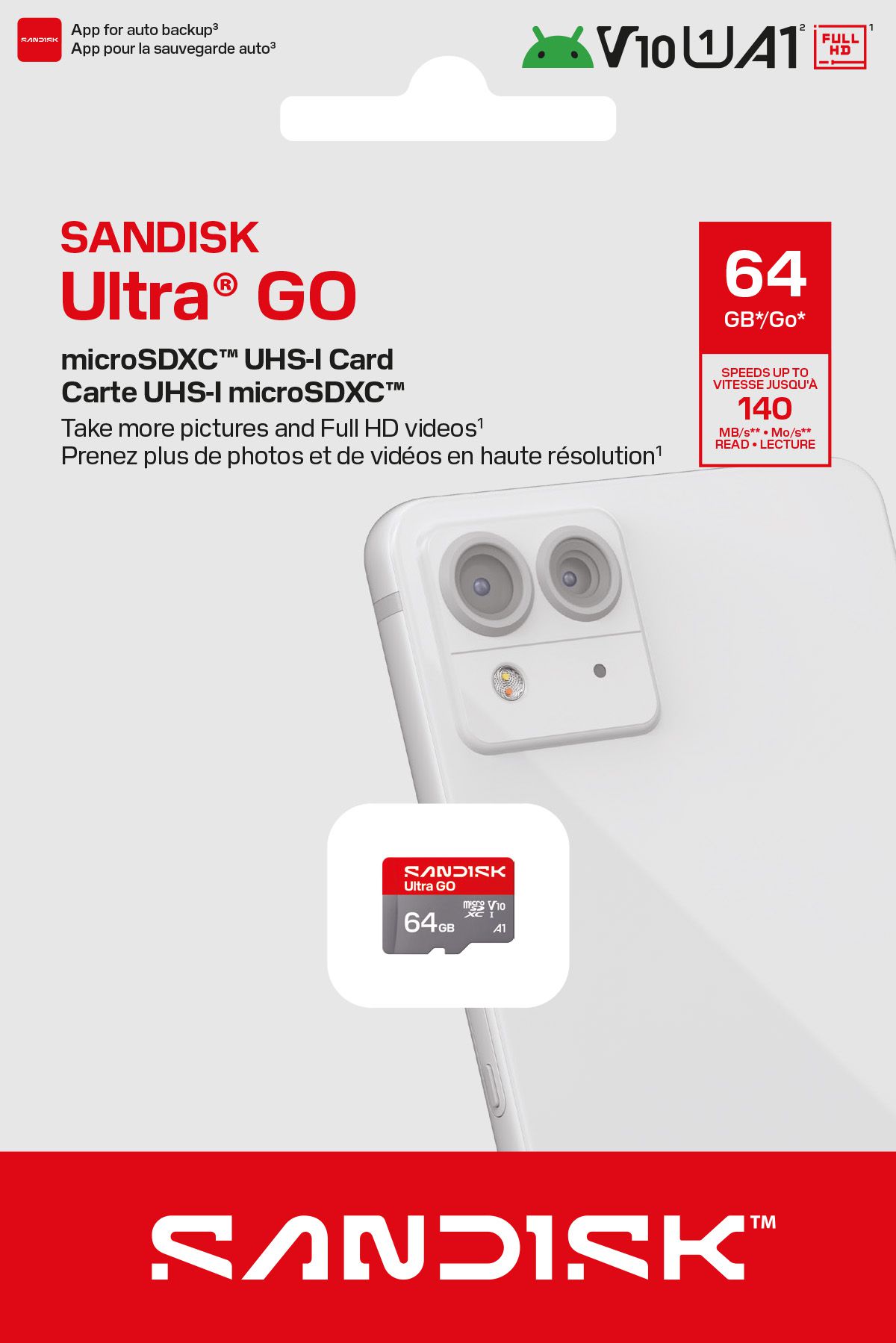SANDISK Ultra GO 140MB/s micro SDXC 64GB