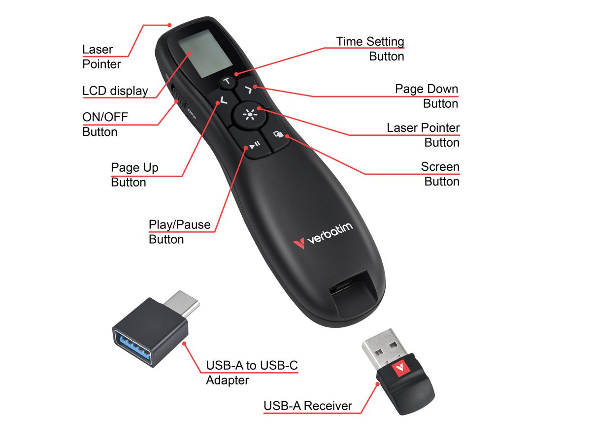 Verbatim Keynote Presenter LCD Display