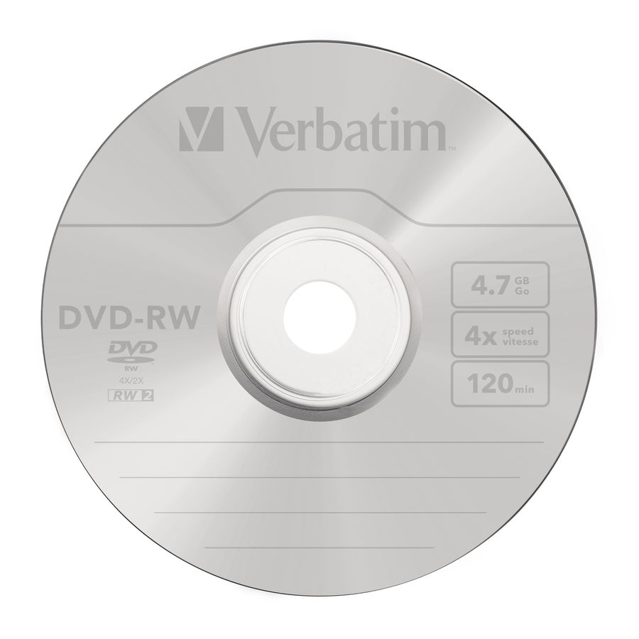 Verbatim DVD-RW Jewel 4.7GB 4x 5 Pack