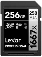 Lexar 1667x UHS-II SDXC 256GB Silver