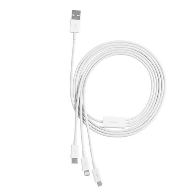 Baseus USB-A 3-in-1 Cable 1.5m White