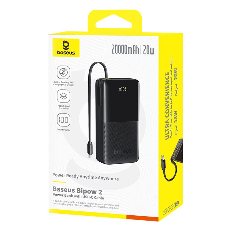 Baseus Bipow 2 Powerbank 20000 mAh Black