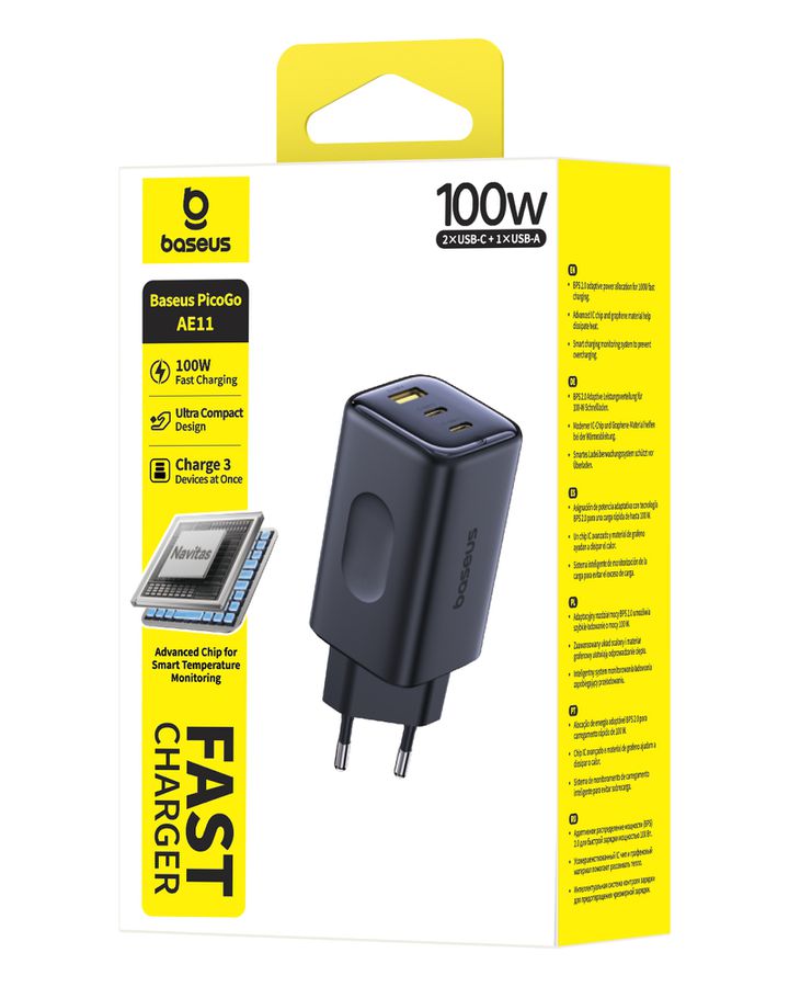 Baseus PicoGo Fastcharger 2C+U 100W Bl.
