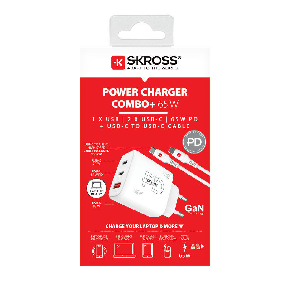 Skross Power Charger EU 65W GaN Combo+