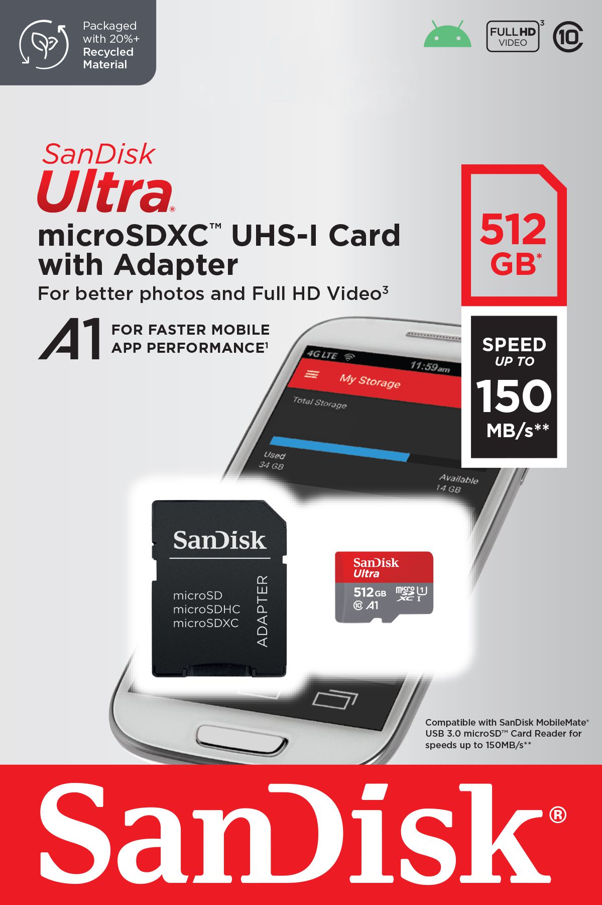 SanDisk Ultra 150MB/s microSDXC 512GB