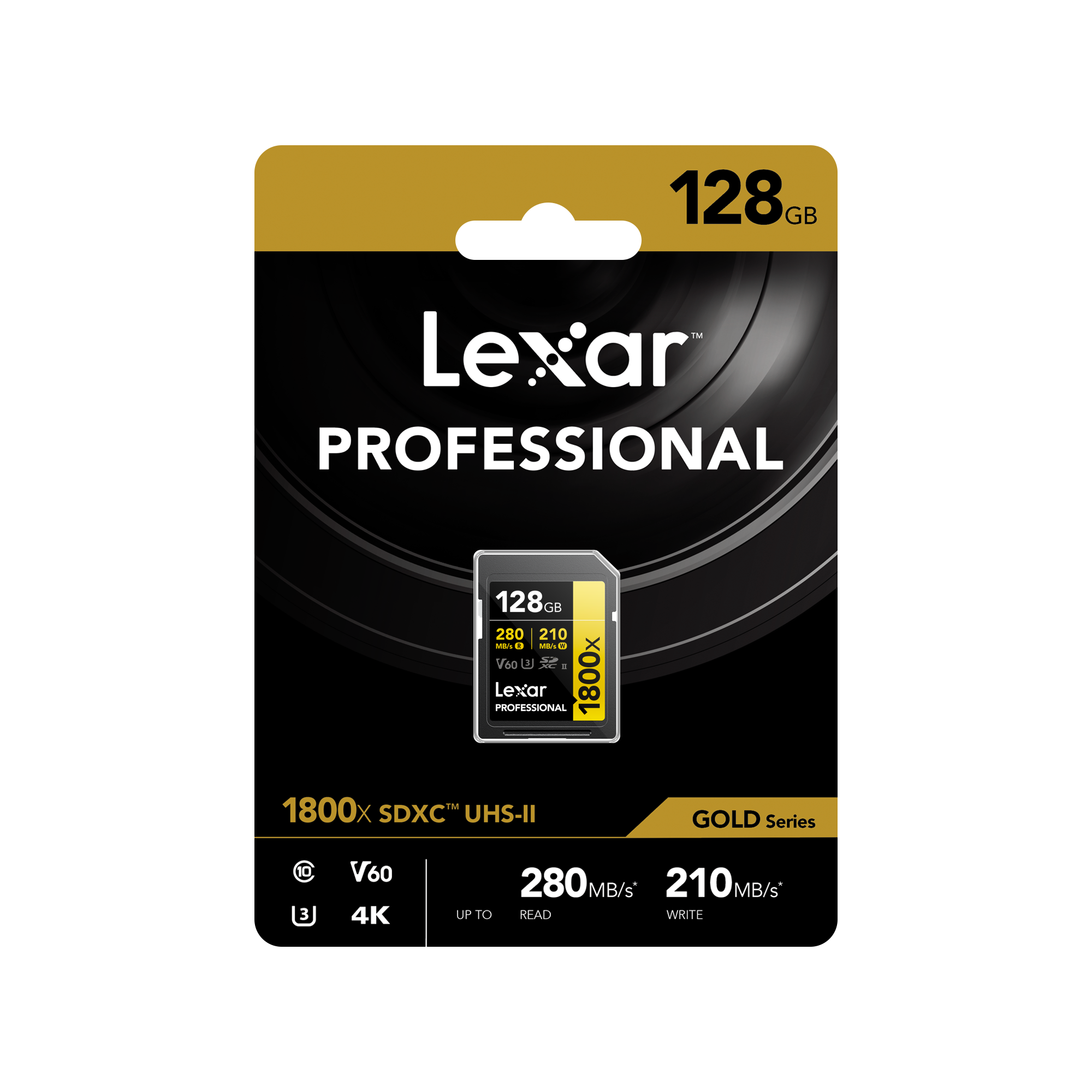 Lexar 1800x UHS-II SDXC 128GB Gold