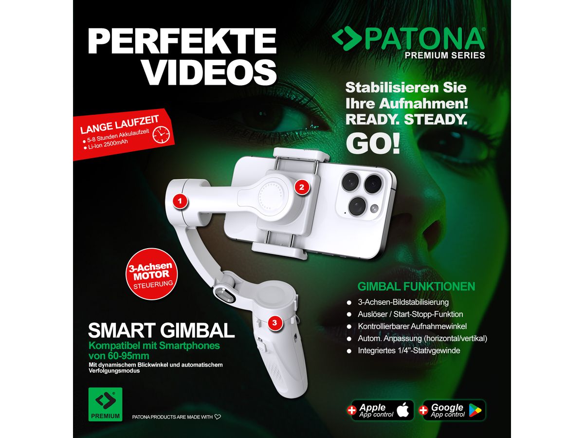 Patona 3-Achsen Gimbal Smartphone