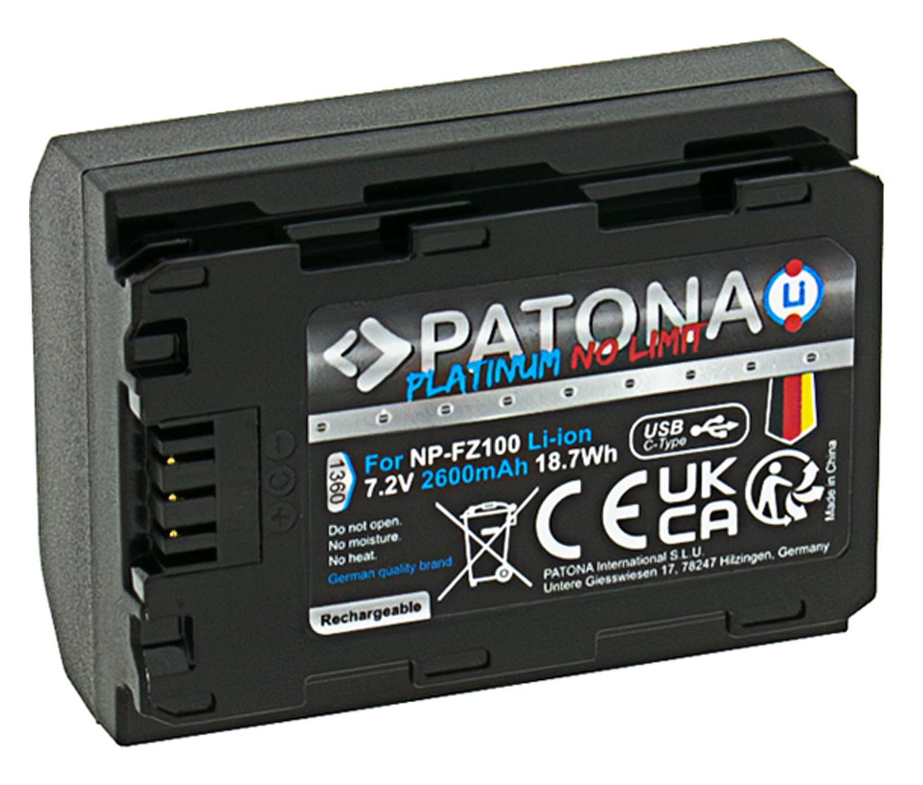 Patona Platinum Akku Fuji NP-W235 USB-C