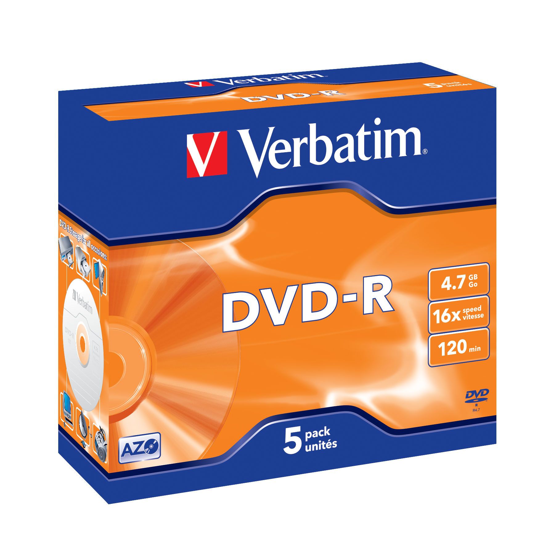 Verbatim DVD-R Jewel 4.7GB 16x 5 Pack