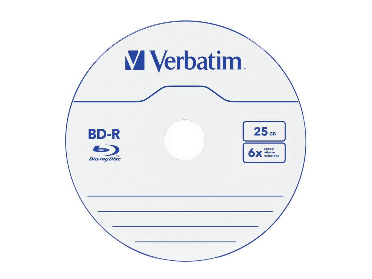 Verbatim BD-R Spindle 25GB 6x 10 Pack