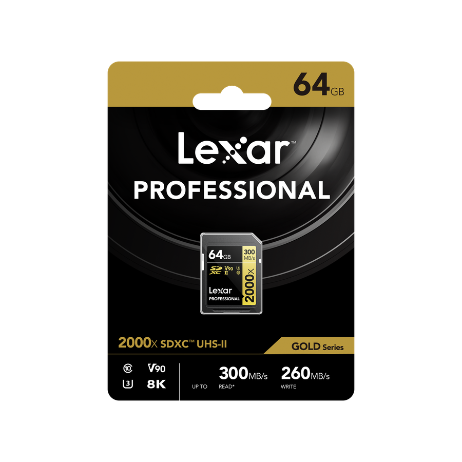 Lexar 2000x UHS-II SDXC 64GB Gold