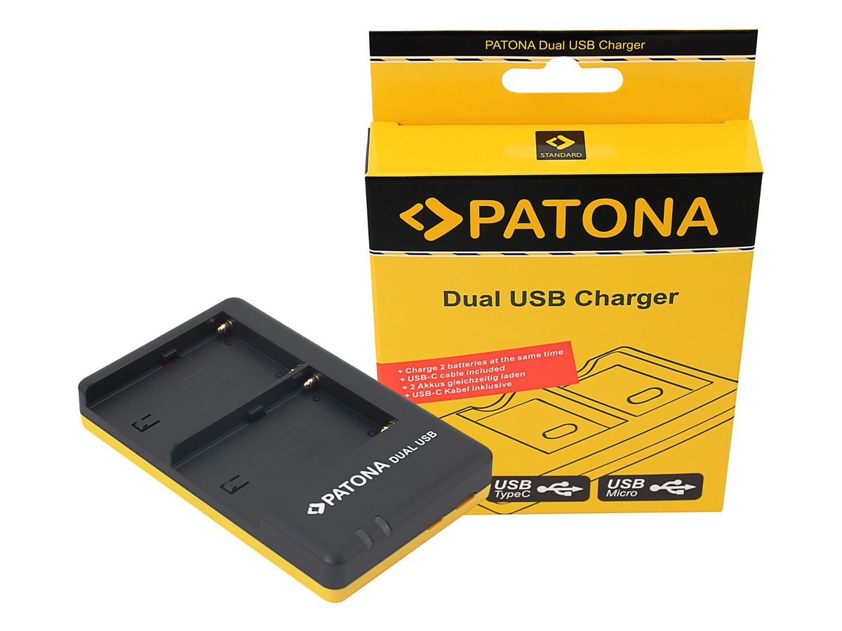 Patona Ladegerät Dual USB Sony NP-FM500H