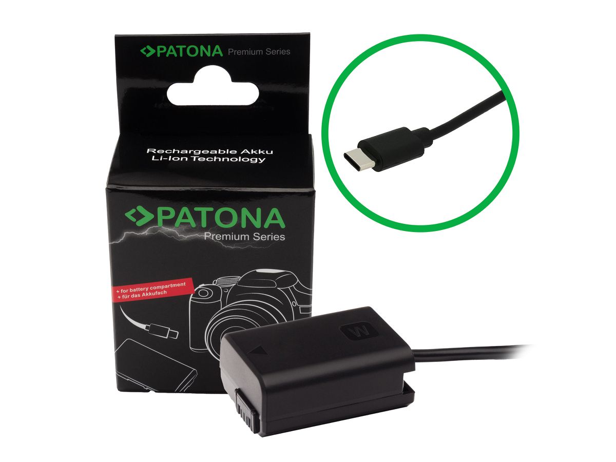 Patona USB-C Input Akku-Adapter NP-FW50