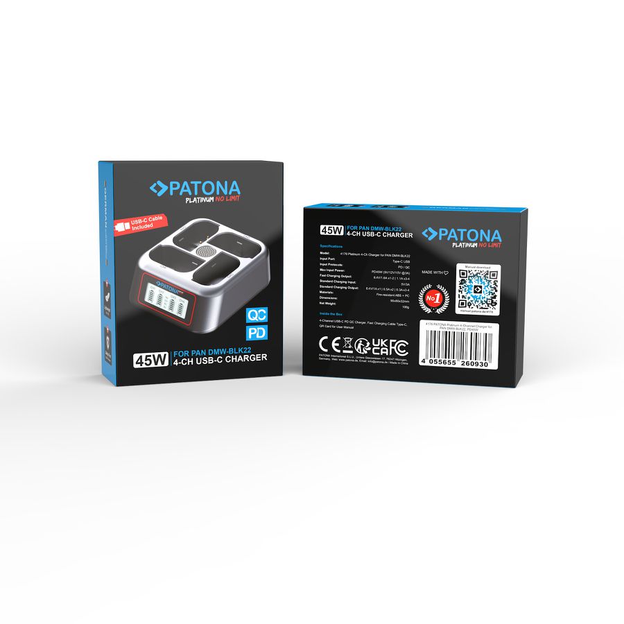 Patona PD 4-Port Fast Charger DMW-BLK22