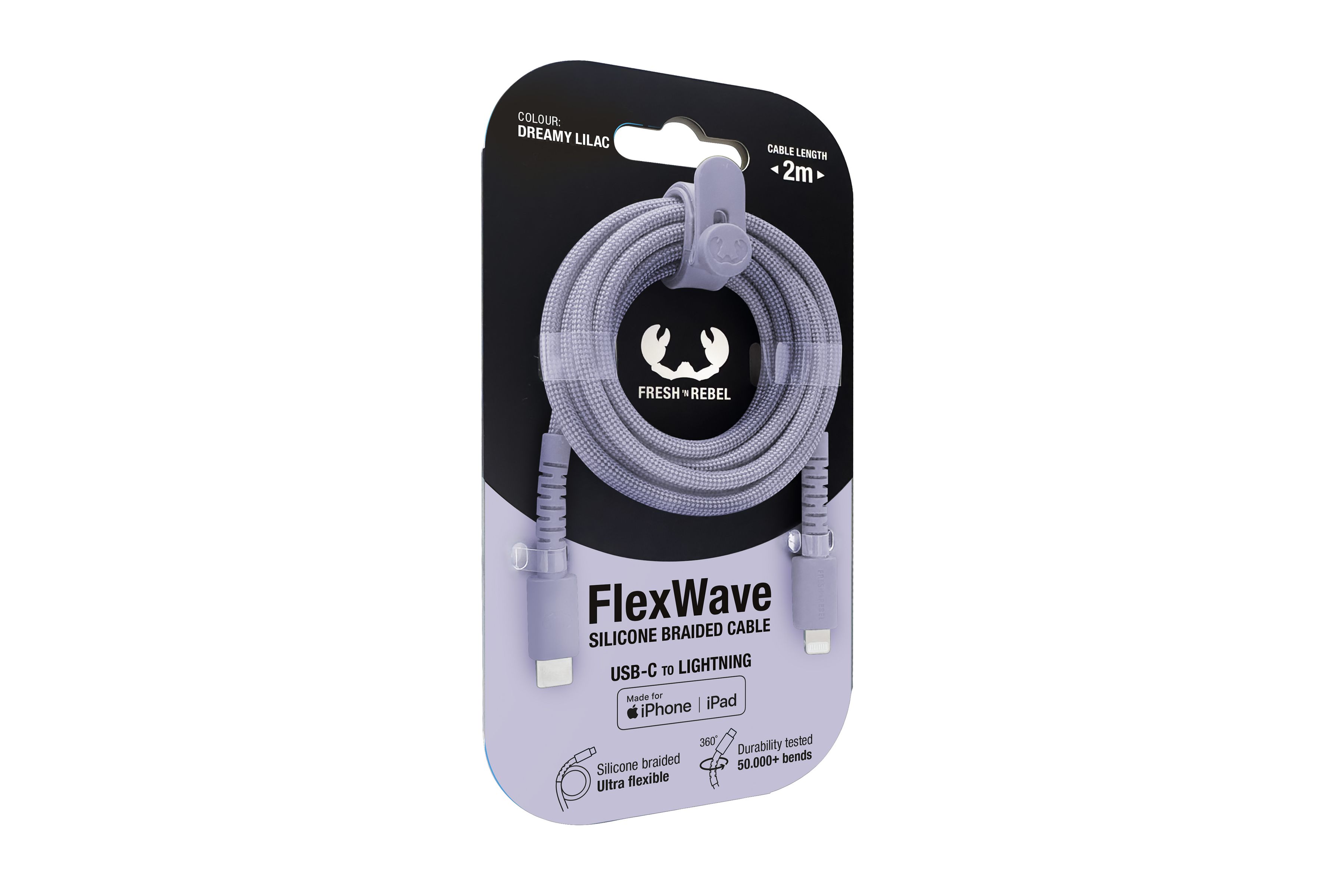 Fresh 'n Rebel USB-C to Lightning Lilac