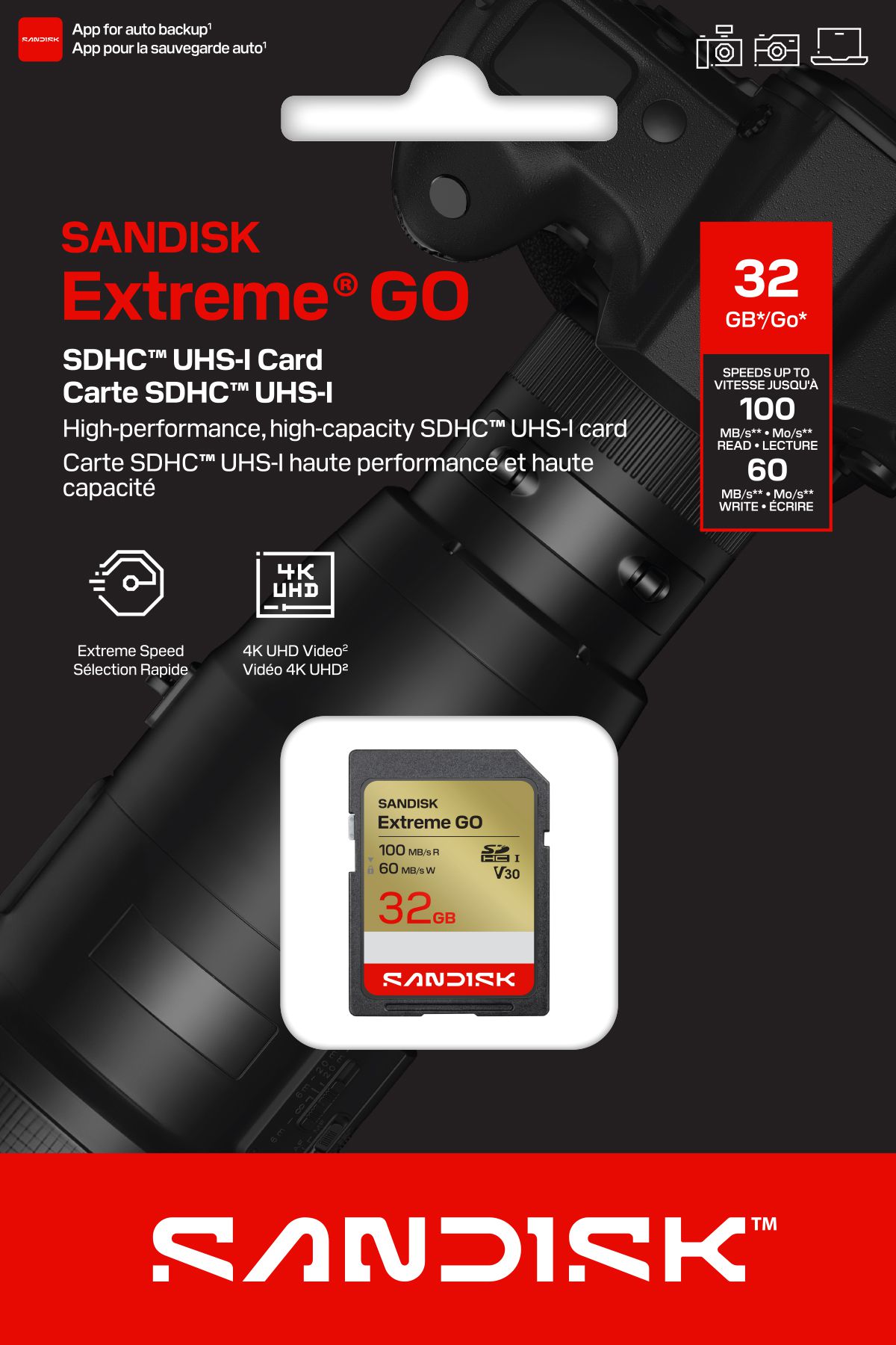 SANDISK Extreme GO 100MB/s SDHC 32GB