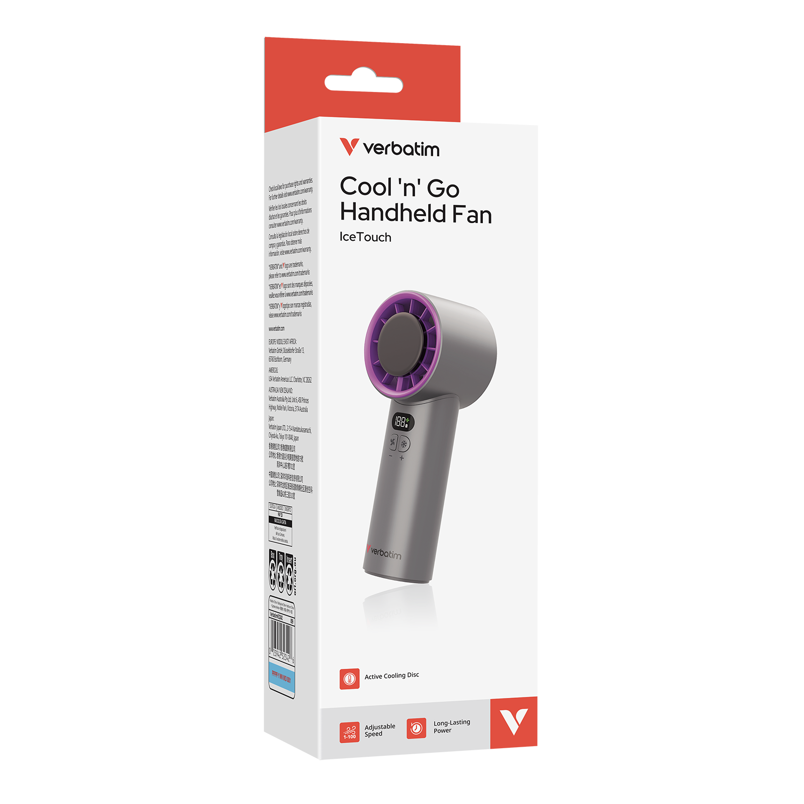 Verbatim IceTouch Handheld Fan Grey