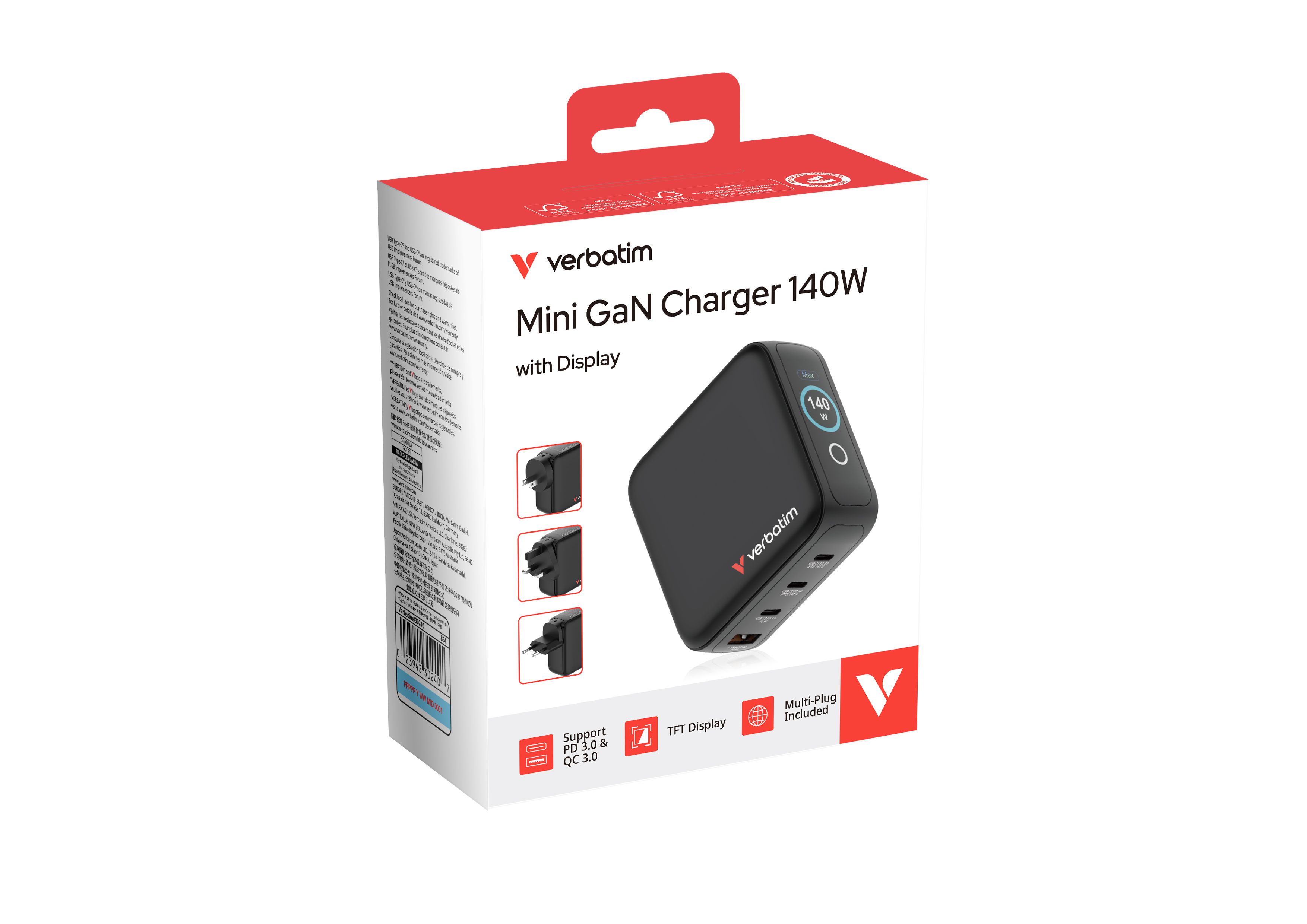 Verbatim Mini GaN Charger 140W Display