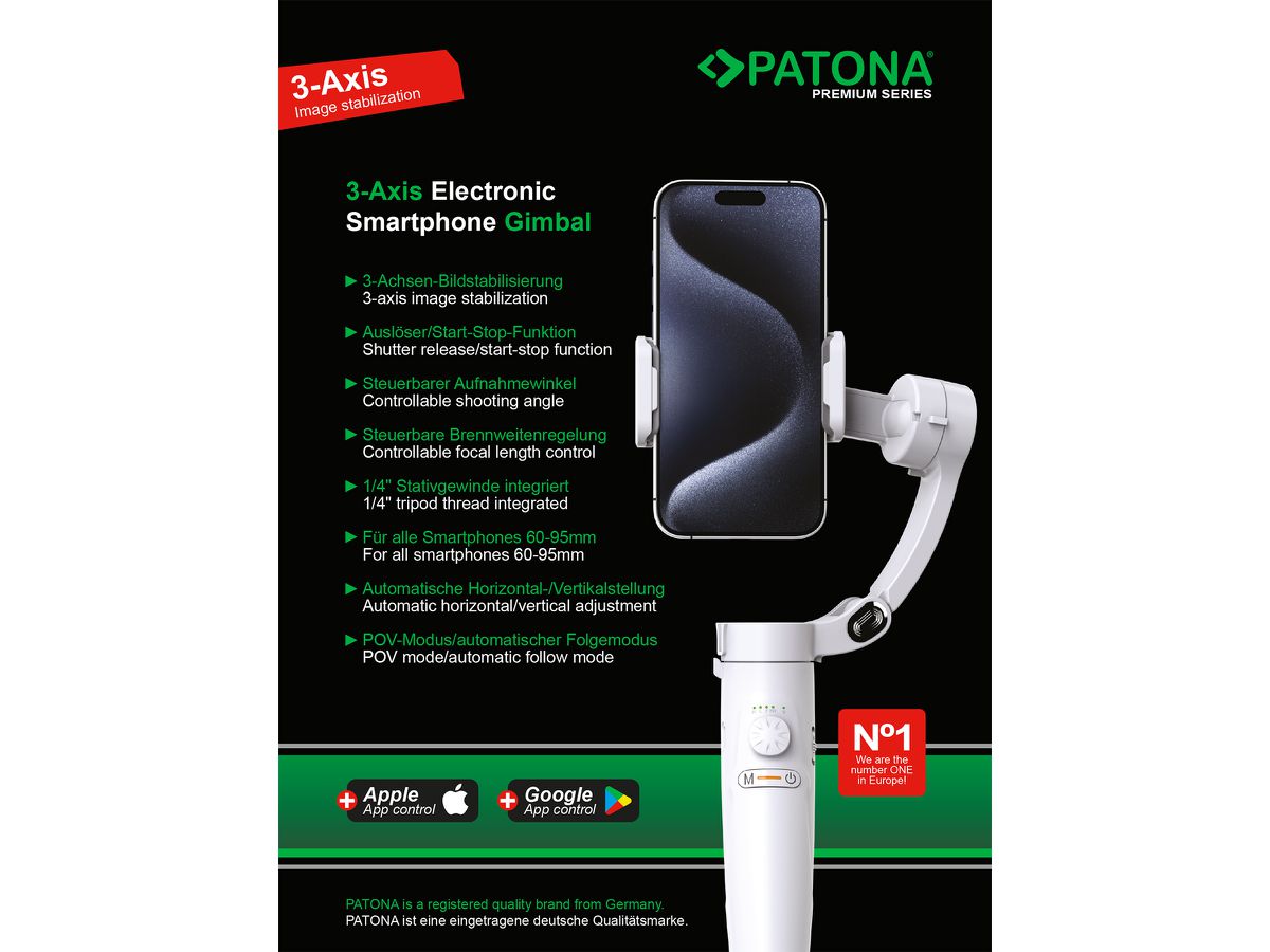 Patona 3-Achsen Gimbal Smartphone