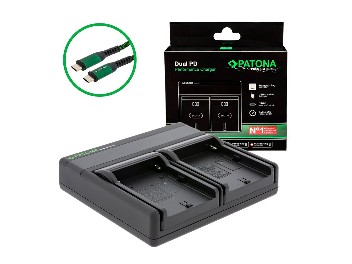 Patona Dual PD Sony NP-FM500 USB-C