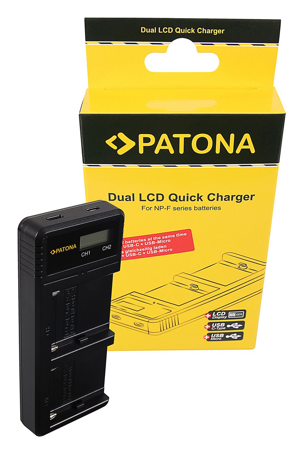 Patona Dual LCD Charger USB Sony NP-F750
