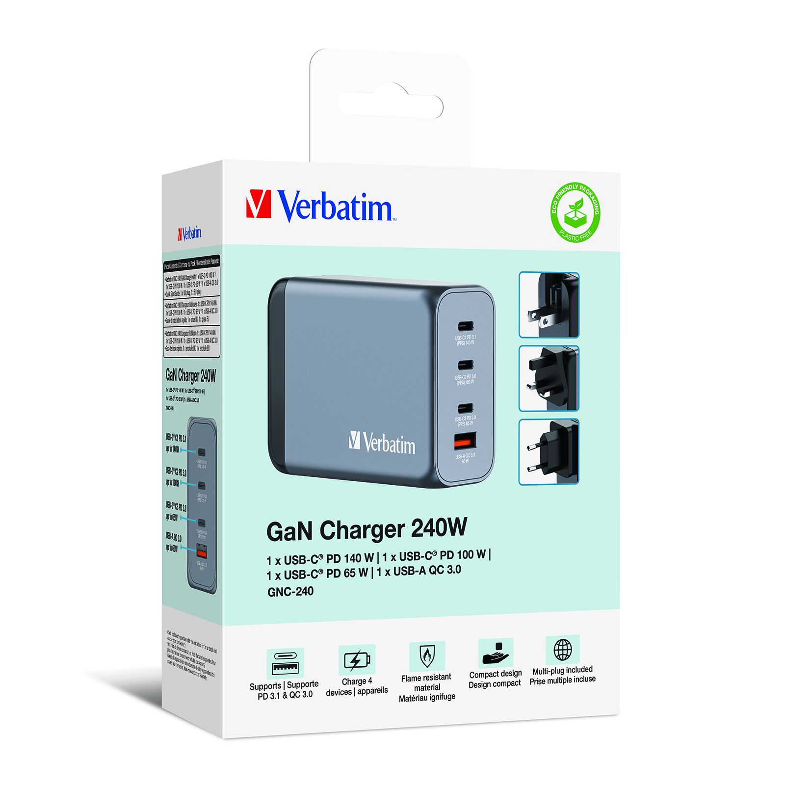 Verbatim GaN 4 Port Charger 240W