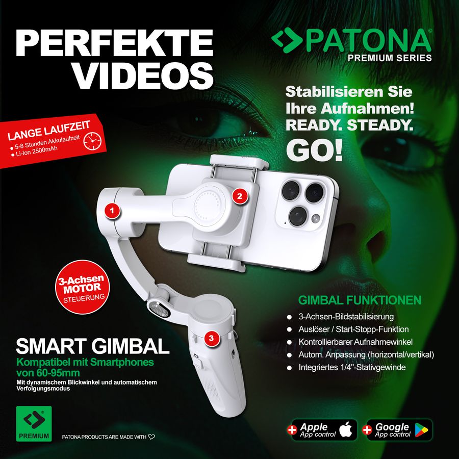 Patona 3-Achsen Gimbal Smartphone